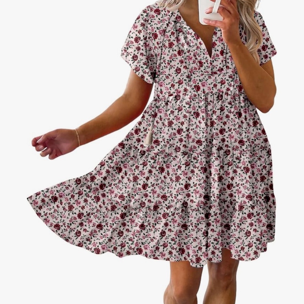 Boho Floral Print Dress
